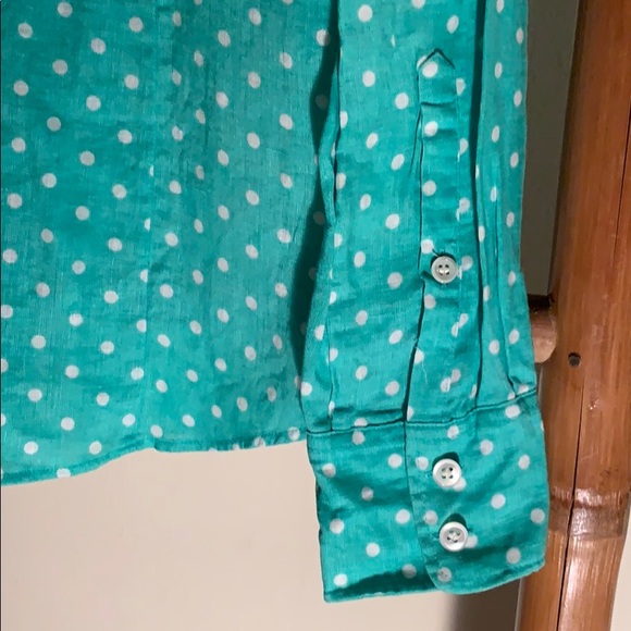 J.Crew Polka Dot Button-up Shirt, 100% Linen - SOLD - Picture 5 of 9